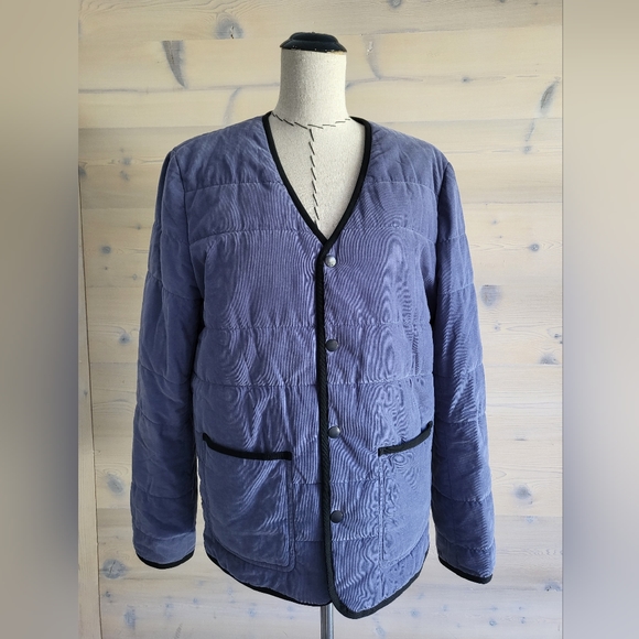 O.N.S. Clothing Crescent Mini Cord Men's Quilted Snap Jacket in Vintage Indigo M - Picture 3 of 12